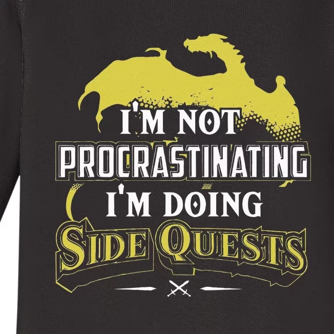 Im Not Procrastinating Im Doing Side Quests RPG Gamer Baby Long Sleeve Bodysuit