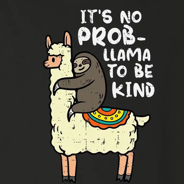 Its No Prob Llama To Be Kind Sloth Unity Day Orange Toddler Long Sleeve Shirt