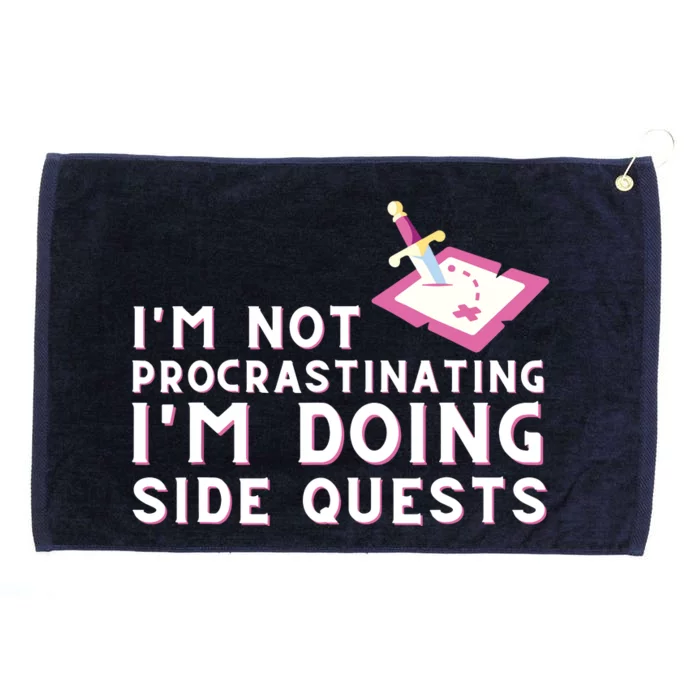 Im Not Procrastinating Im Doing Side Quests Gamer Gaming Grommeted Golf Towel