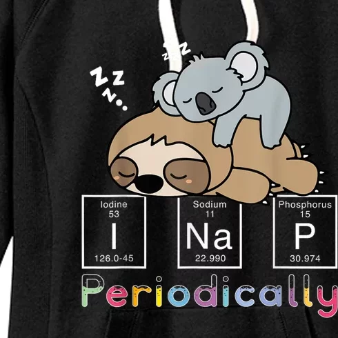 I Nap Periodically Funny Science Sloth Lover Koala Mama Bear Women's Fleece Hoodie