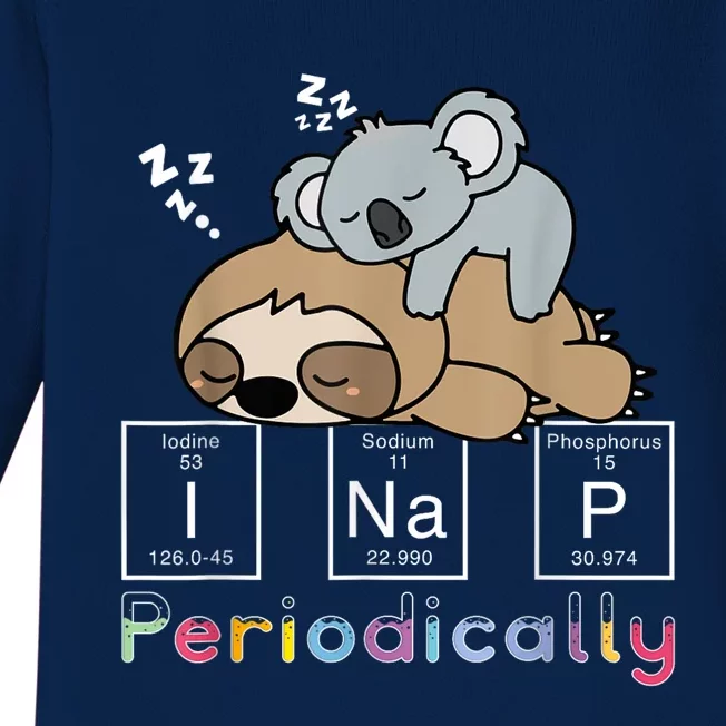 I Nap Periodically Funny Science Sloth Lover Koala Mama Bear Baby Long Sleeve Bodysuit