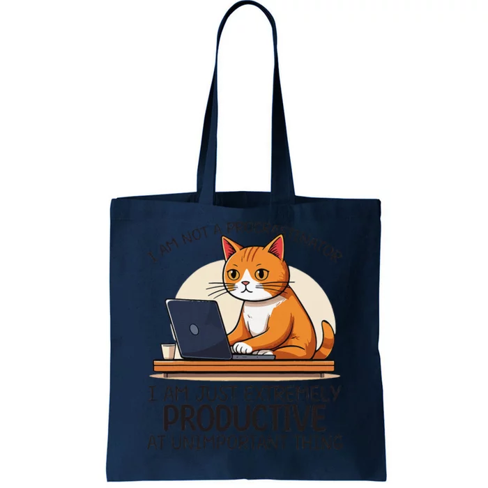 IM Not Procrastinator I’M Just Extremely Productive Cat Mom Tote Bag