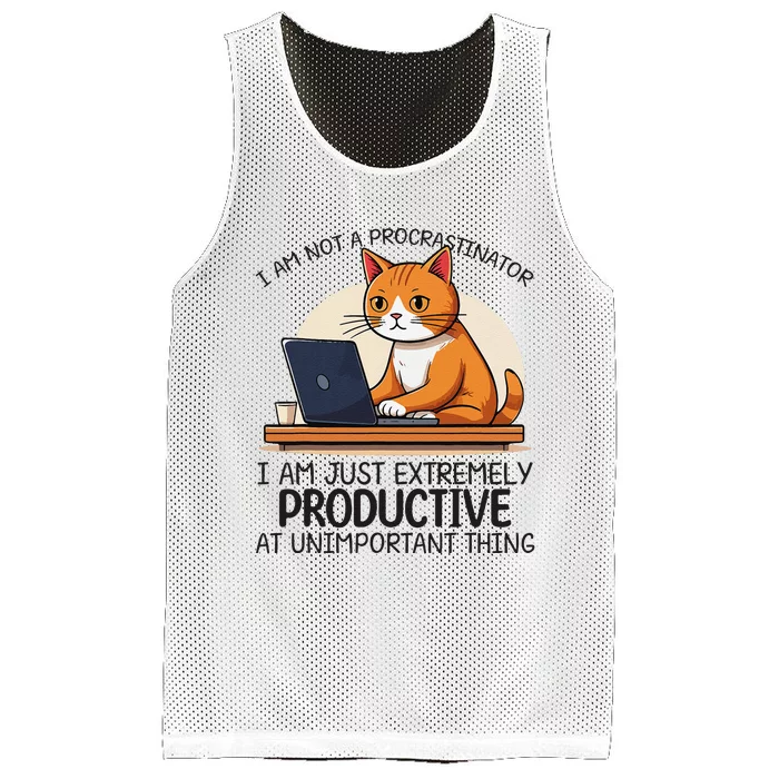 IM Not Procrastinator I’M Just Extremely Productive Cat Mom Mesh Reversible Basketball Jersey Tank