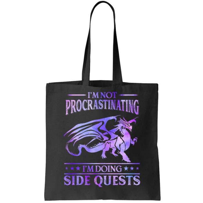 Im Not Procrastinating Im Doing Side Quests Dragons Master Tote Bag