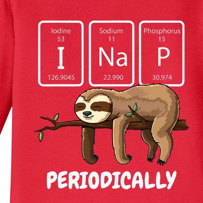 I Nap Periodically Science Sloth Periodic Table Elements Baby Long Sleeve Bodysuit