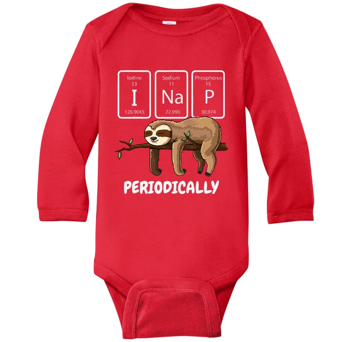 I Nap Periodically Science Sloth Periodic Table Elements Baby Long Sleeve Bodysuit