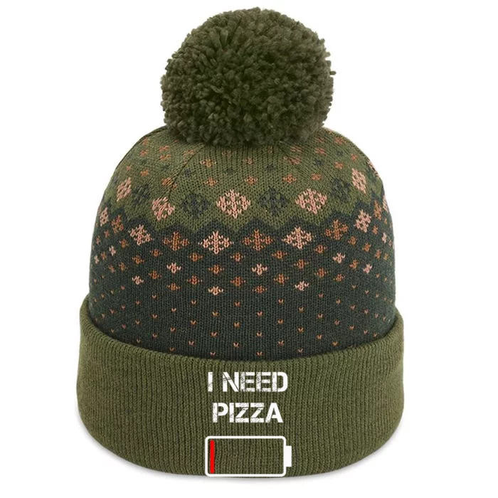 I Need Pizza Italian Food Pizza Lover Funny Pizza The Baniff Cuffed Pom Beanie