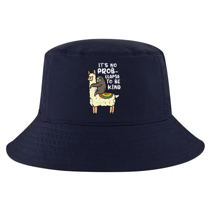 Its No Prob Llama To Be Kind Sloth Unity Day Orange Cool Comfort Performance Bucket Hat