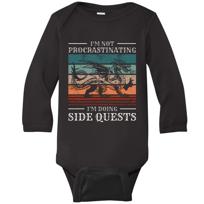 IM Not Procrastinating IM Doing Side Quests Rpg Gamer Baby Long Sleeve Bodysuit