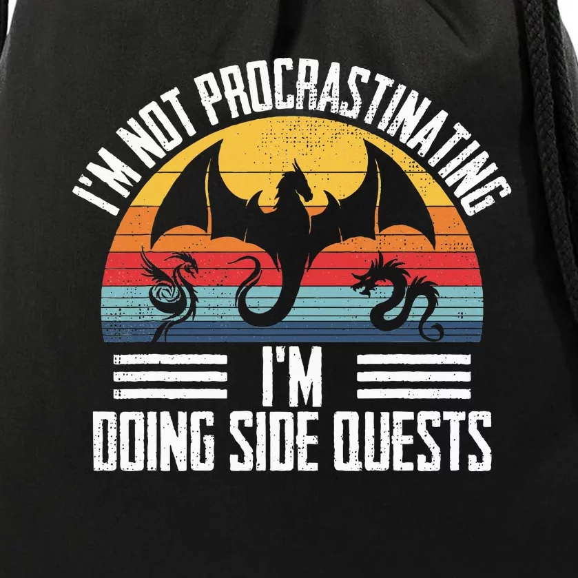 IM Not Procrastinating IM Doing Side Quests Rpg Dice Game Drawstring Bag