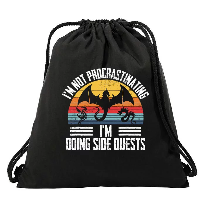 IM Not Procrastinating IM Doing Side Quests Rpg Dice Game Drawstring Bag