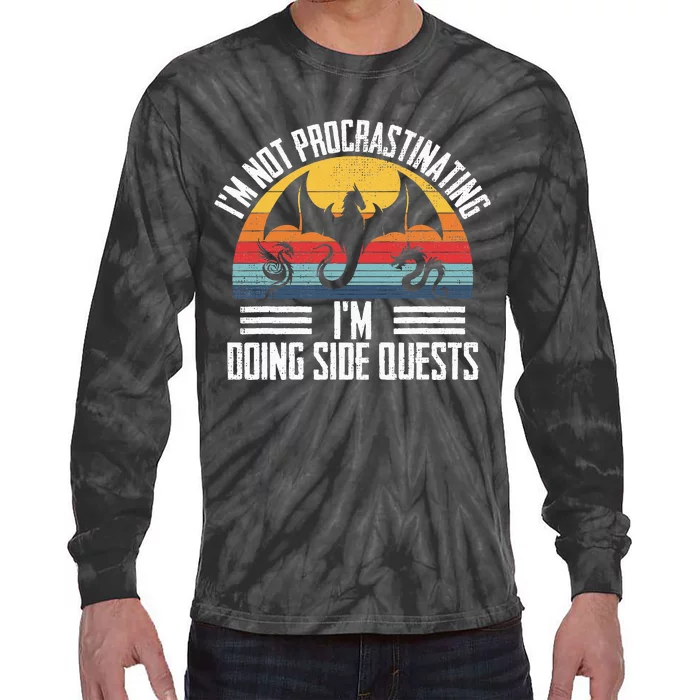 IM Not Procrastinating IM Doing Side Quests Rpg Dice Game Tie-Dye Long Sleeve Shirt