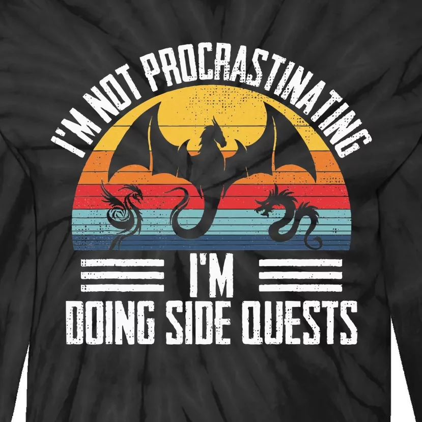 IM Not Procrastinating IM Doing Side Quests Rpg Dice Game Tie-Dye Long Sleeve Shirt