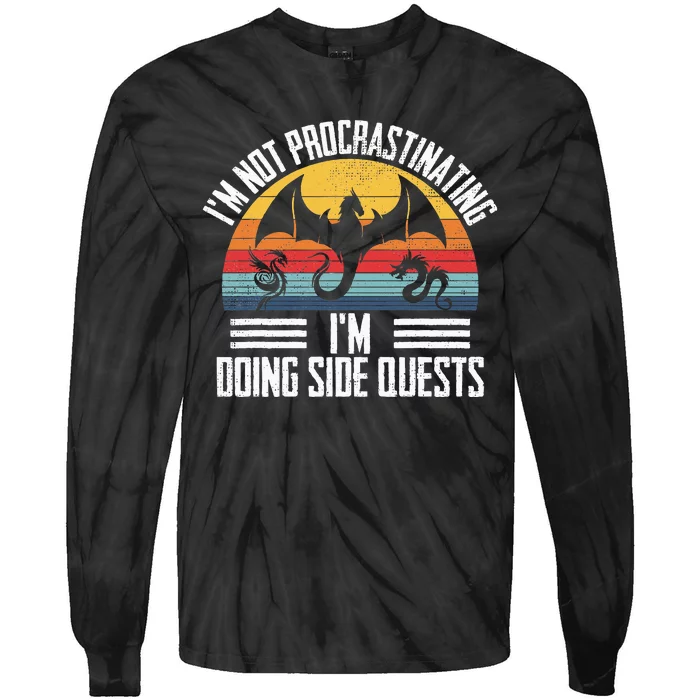 IM Not Procrastinating IM Doing Side Quests Rpg Dice Game Tie-Dye Long Sleeve Shirt