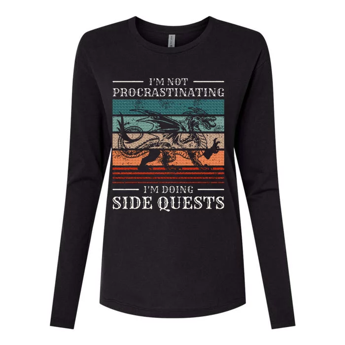 IM Not Procrastinating IM Doing Side Quests Rpg Gamer Womens Cotton Relaxed Long Sleeve T-Shirt