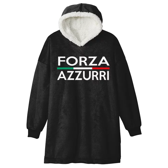 Italy National Pride Forza Azzurri Italia Hooded Wearable Blanket