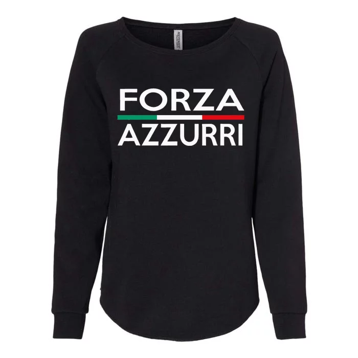 Italy National Pride Forza Azzurri Italia Womens California Wash Sweatshirt