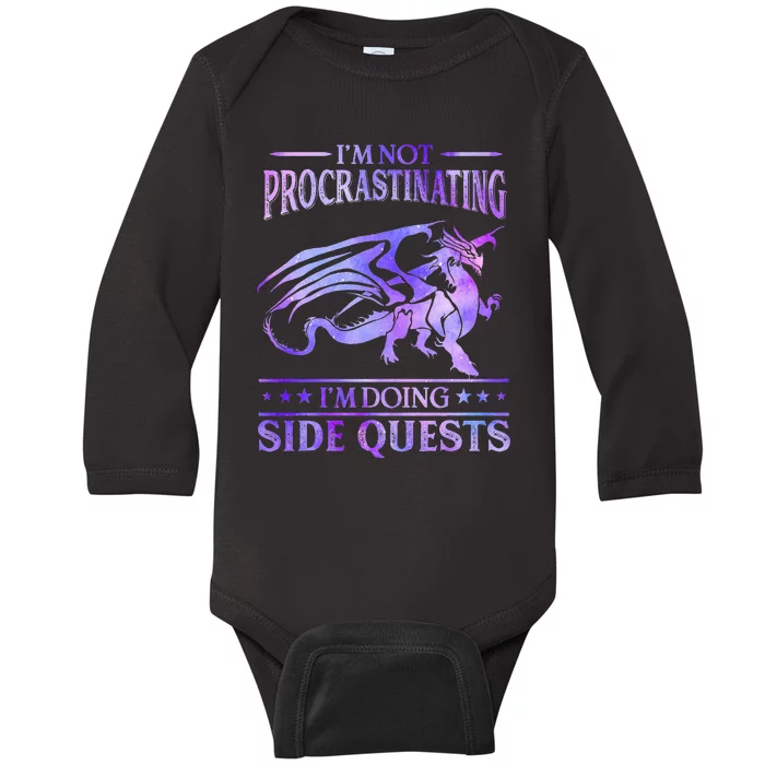 Im Not Procrastinating Im Doing Side Quests Dragons Master Baby Long Sleeve Bodysuit