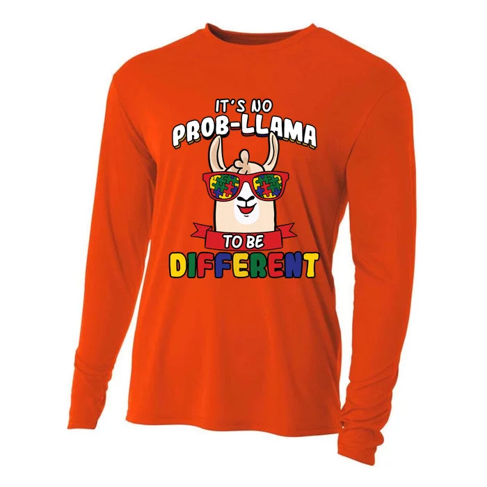 Its No ProbLlama To Be Different Autism Awareness Cooling Performance Long Sleeve Crew