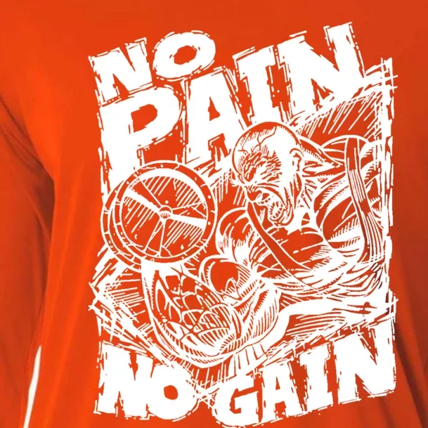 Inspirational No Pain No Gain Fitness Gift Cooling Performance Long Sleeve Crew