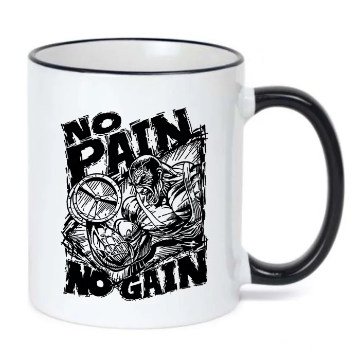 Inspirational No Pain No Gain Fitness Gift Black Color Changing Mug