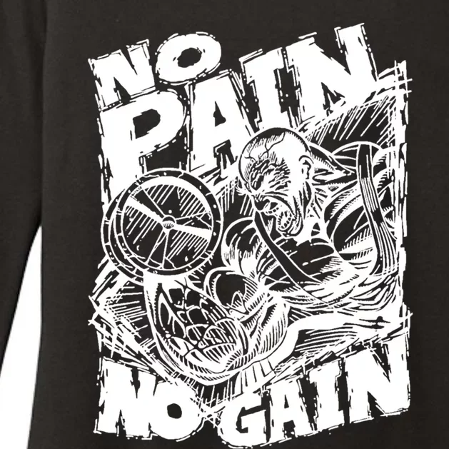 Inspirational No Pain No Gain Fitness Gift Womens CVC Long Sleeve Shirt