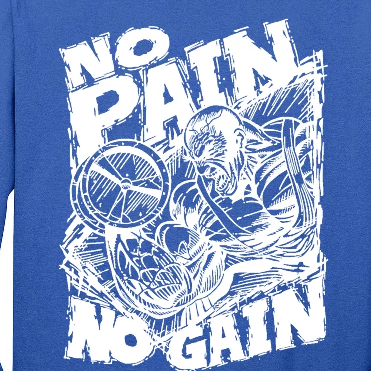 Inspirational No Pain No Gain Fitness Gift Tall Long Sleeve T-Shirt