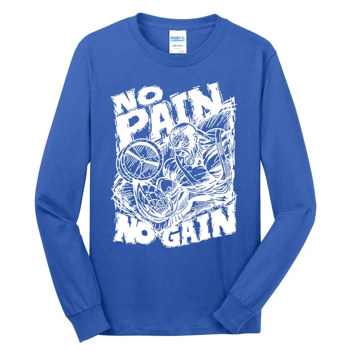 Inspirational No Pain No Gain Fitness Gift Tall Long Sleeve T-Shirt