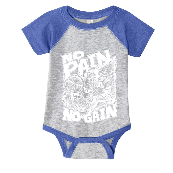 Inspirational No Pain No Gain Fitness Gift Infant Baby Jersey Bodysuit