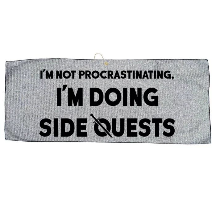 I'm Not Procrastinating I'm Doing Side Quests Gamer Large Microfiber Waffle Golf Towel