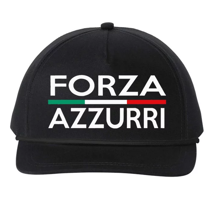 Italy National Pride Forza Azzurri Italia Snapback Five-Panel Rope Hat