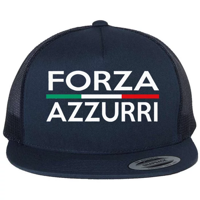 Italy National Pride Forza Azzurri Italia Flat Bill Trucker Hat