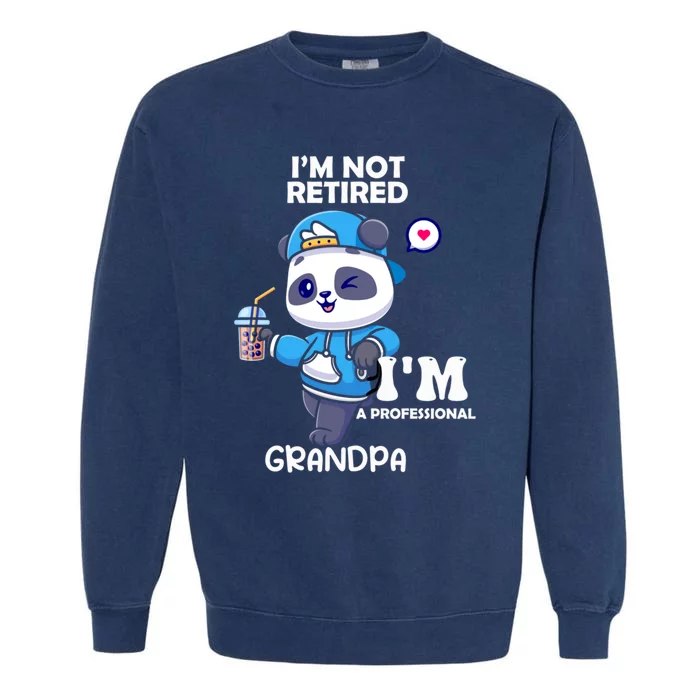 Im Not Retired Im A Professional Grandpa Retired Senior Funny Gift Garment-Dyed Sweatshirt