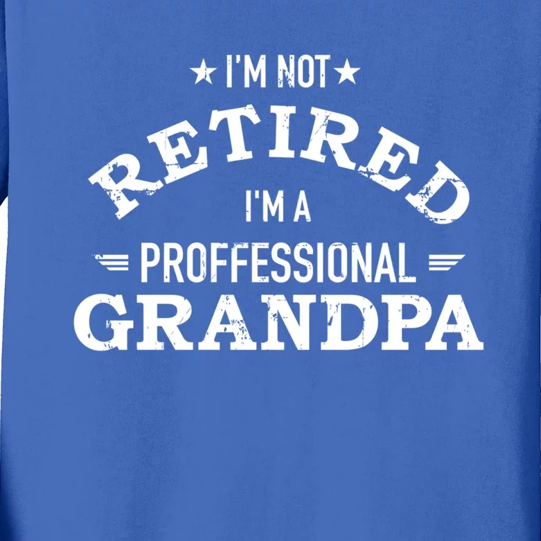 Im Not Retired Im A Professional Grandpa Gift Kids Long Sleeve Shirt