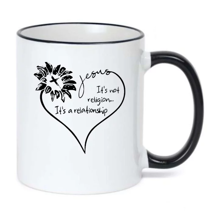 It's Not Religion It's A Relationship Jesus Black Color Changing Mug