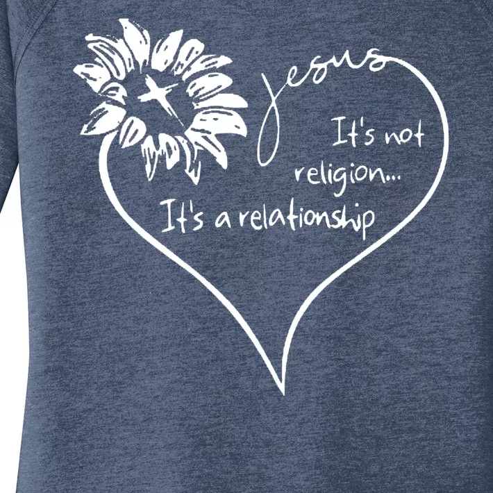 It's Not Religion It's A Relationship Jesus Women's Perfect Tri Tunic Long Sleeve Shirt