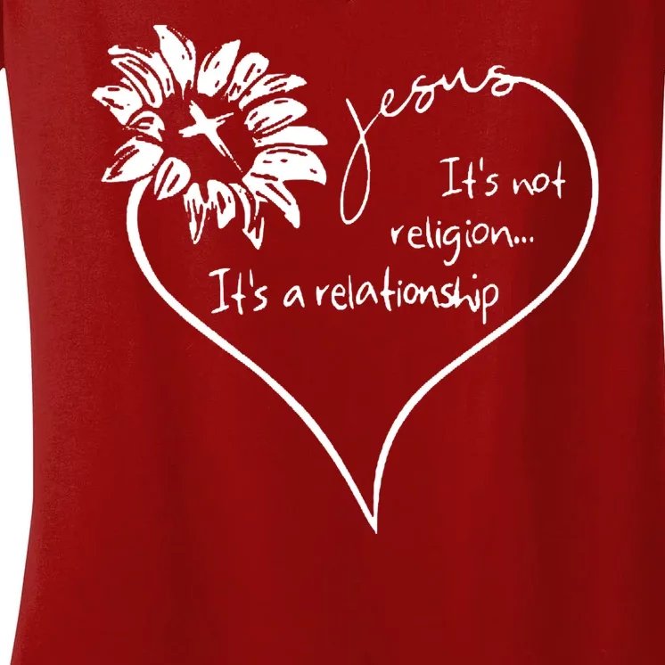 It's Not Religion It's A Relationship Jesus Women's V-Neck T-Shirt