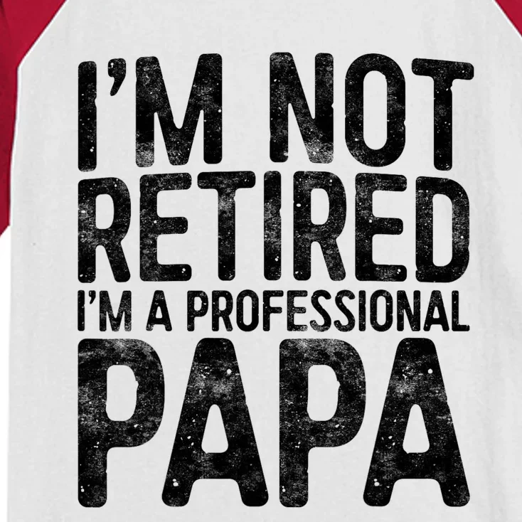 IM Not Retired IM A Professional Papa Fathers Day Kids Colorblock Raglan Jersey