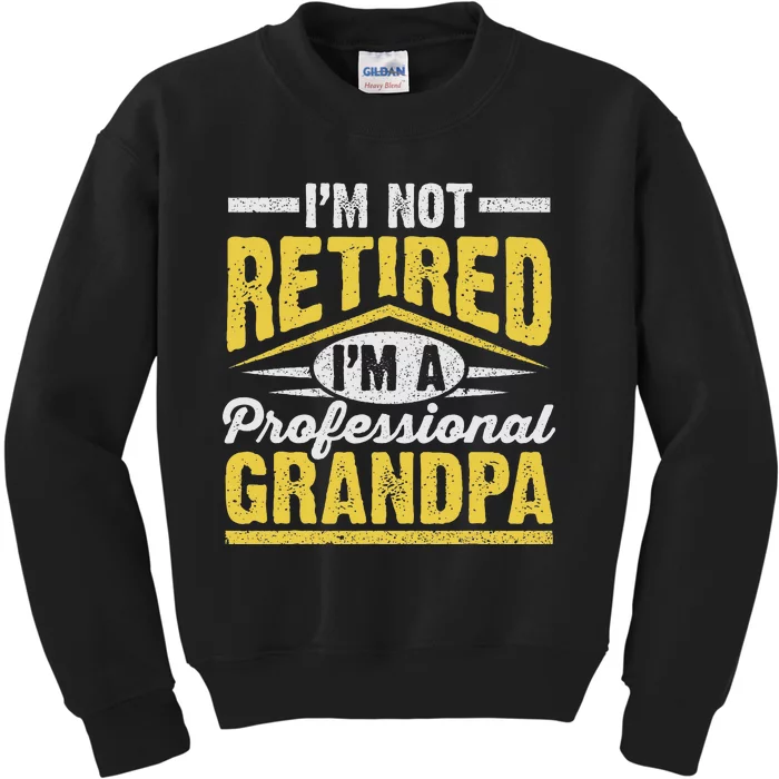 Im Not Retired Im A Professional Grandpa Grandparents Day Kids Sweatshirt