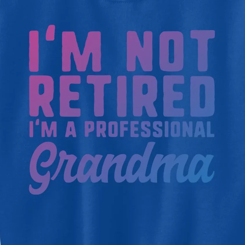 Im Not Retired Professional Grandma Retiret Funny Funny Gift Kids Sweatshirt