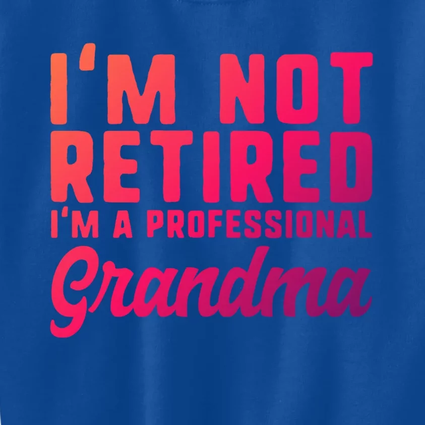 Im Not Retired Professional Grandma Retiret Funny Funny Gift Kids Sweatshirt