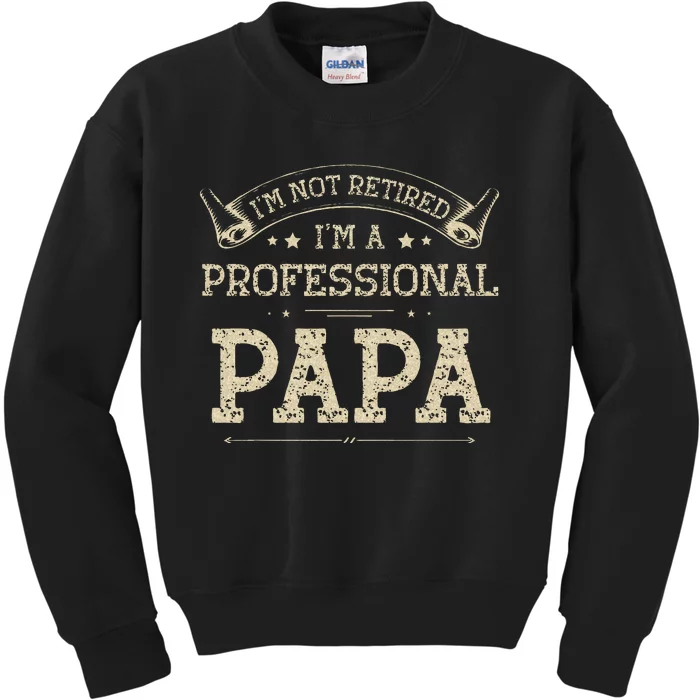 Im Not Retired A Professional Papa Tee Fathers Day Gift Kids Sweatshirt