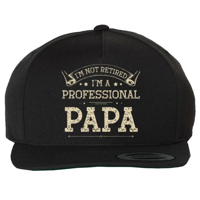 Im Not Retired A Professional Papa Tee Fathers Day Gift Wool Snapback Cap