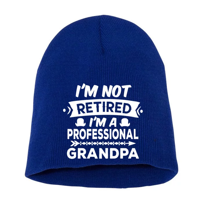 I'm Not Retired I'm A Professional Grandpa Gift Short Acrylic Beanie