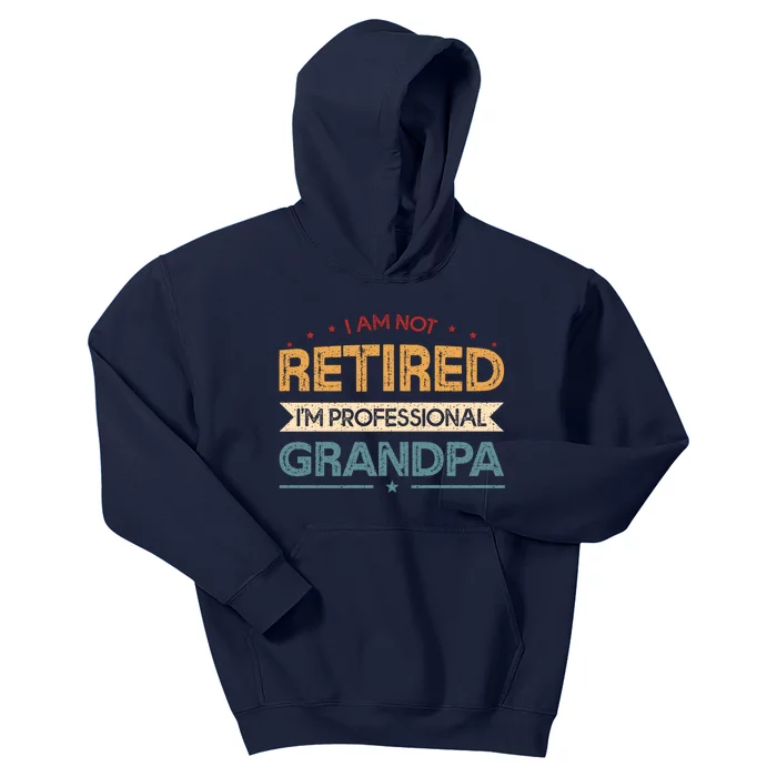 I'm Not Retired I'm A Professional Grandpa Cool Gift Kids Hoodie