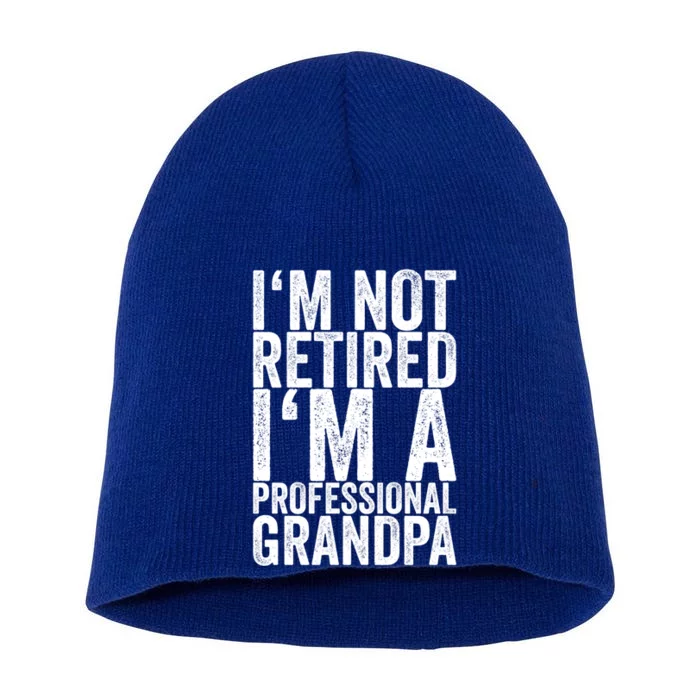 I'm Not Retired I'm A Professional Grandpa Gift Short Acrylic Beanie