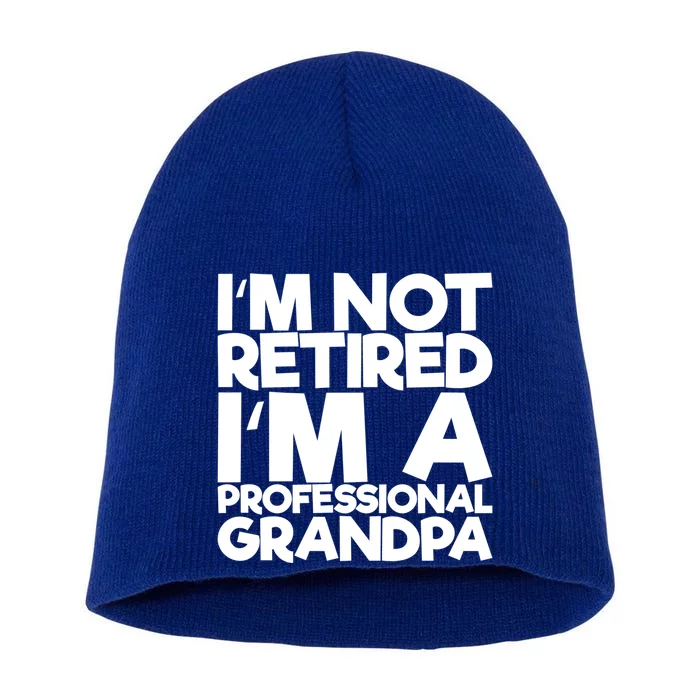 I'm Not Retired I'm A Professional Grandpa Gift Short Acrylic Beanie