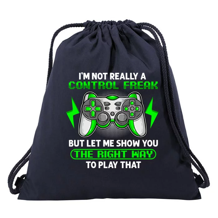 I'm Not Really A Control Freak Funny Video Game Gift Drawstring Bag