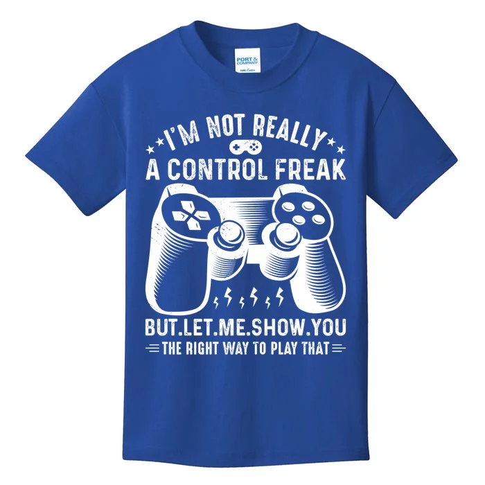 I'm Not Really A Control Freak Video Game Player Gamer Funny Gift Kids T-Shirt