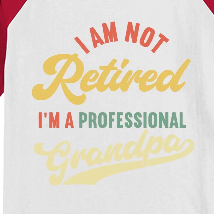 I'm Not Retired I'm A Professional Grandpa Gift Kids Colorblock Raglan Jersey